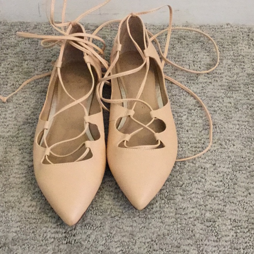 Lace up ballet flats